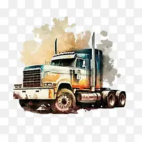 经典卡车-经典卡车水彩卡车卡车半卡车柴油卡车-空若网 经典卡车-经典卡车水彩卡车卡车半卡车柴油卡车-空若网