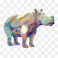 迷幻河马-迷幻河马河马扁河马犀牛动物-空若网 迷幻河马-迷幻河马河马扁河马犀牛动物-空若网