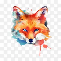水彩狐狸-水彩狐狸狐狸狐狸多彩水彩-空若网 水彩狐狸-水彩狐狸狐狸狐狸多彩水彩-空若网