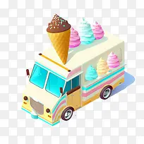 等距卡车-冰淇淋-空若网 等距卡车-冰淇淋-空若网
