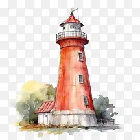 灯塔-灯塔水彩灯塔灯塔水彩沿海-空若网 灯塔-灯塔水彩灯塔灯塔水彩沿海-空若网