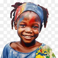 非洲儿童-非洲儿童非洲孩子微笑女孩多彩-空若网 非洲儿童-非洲儿童非洲孩子微笑女孩多彩-空若网