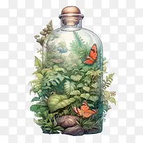 自然-自然瓶中的自然植物玻璃容器-空若网 自然-自然瓶中的自然植物玻璃容器-空若网