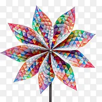风车-风车三角形抽象多彩几何-空若网 风车-风车三角形抽象多彩几何-空若网