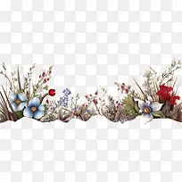冬天的花-花边框-空若网 冬天的花-花边框-空若网