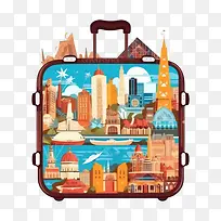 旅行-旅行假期包括埃菲尔铁塔,自由女神像和绿色植物的混合-空若网 旅行-旅行假期包括埃菲尔铁塔,自由女神像和绿色植物的混合-空若网