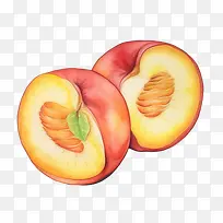 桃子-桃子桃子水彩切片水果-空若网 桃子-桃子桃子水彩切片水果-空若网