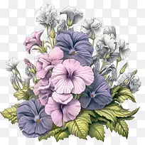 矮牵牛花-矮牵牛花三色紫罗兰花花园多彩-空若网 矮牵牛花-矮牵牛花三色紫罗兰花花园多彩-空若网