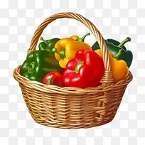 辣椒-辣椒蔬菜篮柳条-空若网 辣椒-辣椒蔬菜篮柳条-空若网