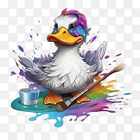 鸭子-油漆刷-空若网 鸭子-油漆刷-空若网