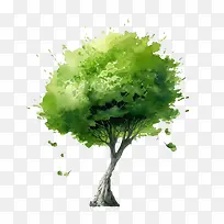 树-树树绿色水彩树枝-空若网 树-树树绿色水彩树枝-空若网