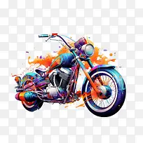 摩托车-摩托车摩托车画多彩复古-空若网 摩托车-摩托车摩托车画多彩复古-空若网