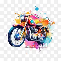 摩托车-摩托车摩托车多彩艺术飞溅-空若网 摩托车-摩托车摩托车多彩艺术飞溅-空若网