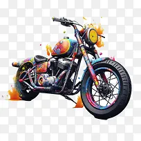 摩托车-摩托车摩托车多彩油漆飞溅-空若网 摩托车-摩托车摩托车多彩油漆飞溅-空若网