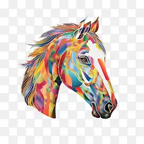 马-马马多彩抽象画-空若网 马-马马多彩抽象画-空若网