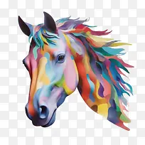 马-马马多彩抽象艺术-空若网 马-马马多彩抽象艺术-空若网