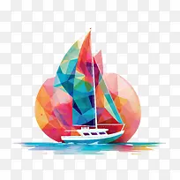 帆船-帆船船帆船三角形颜色-空若网 帆船-帆船船帆船三角形颜色-空若网