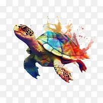 乌龟-颜色飞溅-空若网 乌龟-颜色飞溅-空若网
