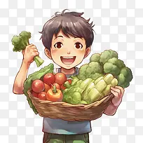 蔬菜-蔬菜男孩,如西兰花,胡萝卜和生菜-空若网 蔬菜-蔬菜男孩,如西兰花,胡萝卜和生菜-空若网