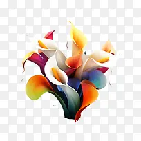 马蹄莲-马蹄莲花卉水彩充满活力多彩-空若网 马蹄莲-马蹄莲花卉水彩充满活力多彩-空若网