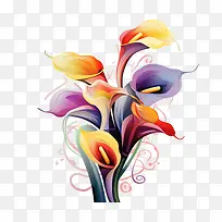 马蹄莲-马蹄莲花香马蹄莲多彩花束-空若网 马蹄莲-马蹄莲花香马蹄莲多彩花束-空若网