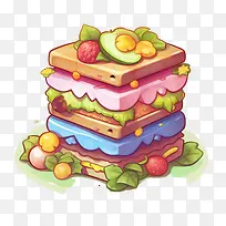 水果三明治-水果三明治蛋糕水果甜点三明治-空若网 水果三明治-水果三明治蛋糕水果甜点三明治-空若网