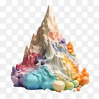 冰淇淋山-冰淇淋山山水彩异想天开多彩-空若网 冰淇淋山-冰淇淋山山水彩异想天开多彩-空若网