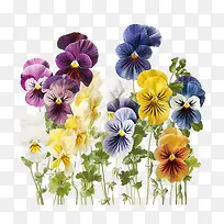 三色堇花-三色堇花多彩充满活力的花朵绿色-空若网 三色堇花-三色堇花多彩充满活力的花朵绿色-空若网