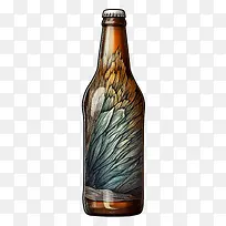 啤酒瓶-啤酒瓶鸟翅膀多彩抽象液体-空若网 啤酒瓶-啤酒瓶鸟翅膀多彩抽象液体-空若网