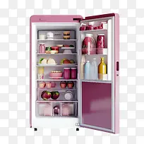 冰箱-冰箱冰箱粉红色厨房用具食物储存-空若网 冰箱-冰箱冰箱粉红色厨房用具食物储存-空若网