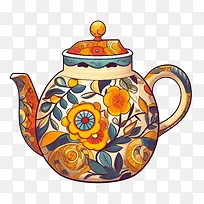 茶壶-橙色-空若网 茶壶-橙色-空若网