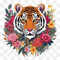 老虎-花环-空若网 老虎-花环-空若网