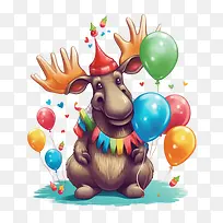 驼鹿-动物卡通-空若网 驼鹿-动物卡通-空若网