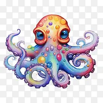 章鱼-章鱼多彩卡通可爱海洋-空若网 章鱼-章鱼多彩卡通可爱海洋-空若网