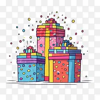 卡通礼品盒-卡通礼品盒礼物多彩派对-空若网 卡通礼品盒-卡通礼品盒礼物多彩派对-空若网