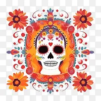 亡灵节-亡灵节死亡之日头骨鲜花多彩-空若网 亡灵节-亡灵节死亡之日头骨鲜花多彩-空若网