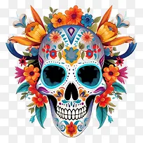 亡灵节-亡灵节亡灵节骷髅彩色糖头骨-空若网 亡灵节-亡灵节亡灵节骷髅彩色糖头骨-空若网