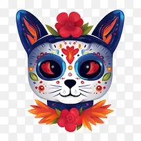 亡灵节-亡灵节亡灵节猫头骨猫多彩-空若网 亡灵节-亡灵节亡灵节猫头骨猫多彩-空若网