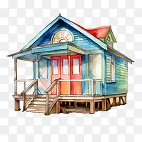 海滩小屋-海滩小屋多彩复古小木屋-空若网 海滩小屋-海滩小屋多彩复古小木屋-空若网