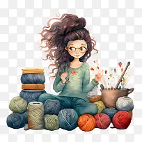 我爱纱线日-我爱纱线日针织纱线女孩工艺品-空若网 我爱纱线日-我爱纱线日针织纱线女孩工艺品-空若网