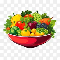 世界素食日-世界素食日红碗新鲜水果多彩有机-空若网 世界素食日-世界素食日红碗新鲜水果多彩有机-空若网