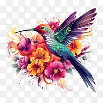 蜂鸟日-蜂鸟日多彩鸟花充满活力-空若网 蜂鸟日-蜂鸟日多彩鸟花充满活力-空若网