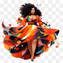 国家曲线日-国家曲线日女性彩色连衣裙图案-空若网 国家曲线日-国家曲线日女性彩色连衣裙图案-空若网