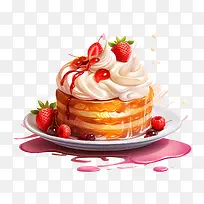 甜点日-甜点日煎饼甜点生奶油草莓-空若网 甜点日-甜点日煎饼甜点生奶油草莓-空若网