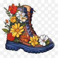 靴子-靴子花靴多彩野花-空若网 靴子-靴子花靴多彩野花-空若网