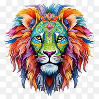 狮子头-狮子头狮子多彩抽象脸-空若网 狮子头-狮子头狮子多彩抽象脸-空若网