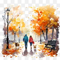 秋天的散步——秋天的散步-空若网 秋天的散步——秋天的散步-空若网