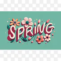 春天-春天春天的花朵排版复古-空若网 春天-春天春天的花朵排版复古-空若网