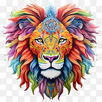 狮子头-狮子头狮子野生动物多彩的脸-空若网 狮子头-狮子头狮子野生动物多彩的脸-空若网