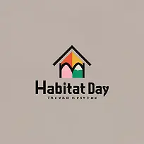 世界人居日-世界人居日标志房子彩色建筑-空若网 世界人居日-世界人居日标志房子彩色建筑-空若网